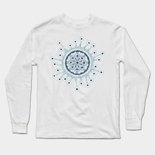 Virus Mandala (blue) Long Sleeve T-Shirt